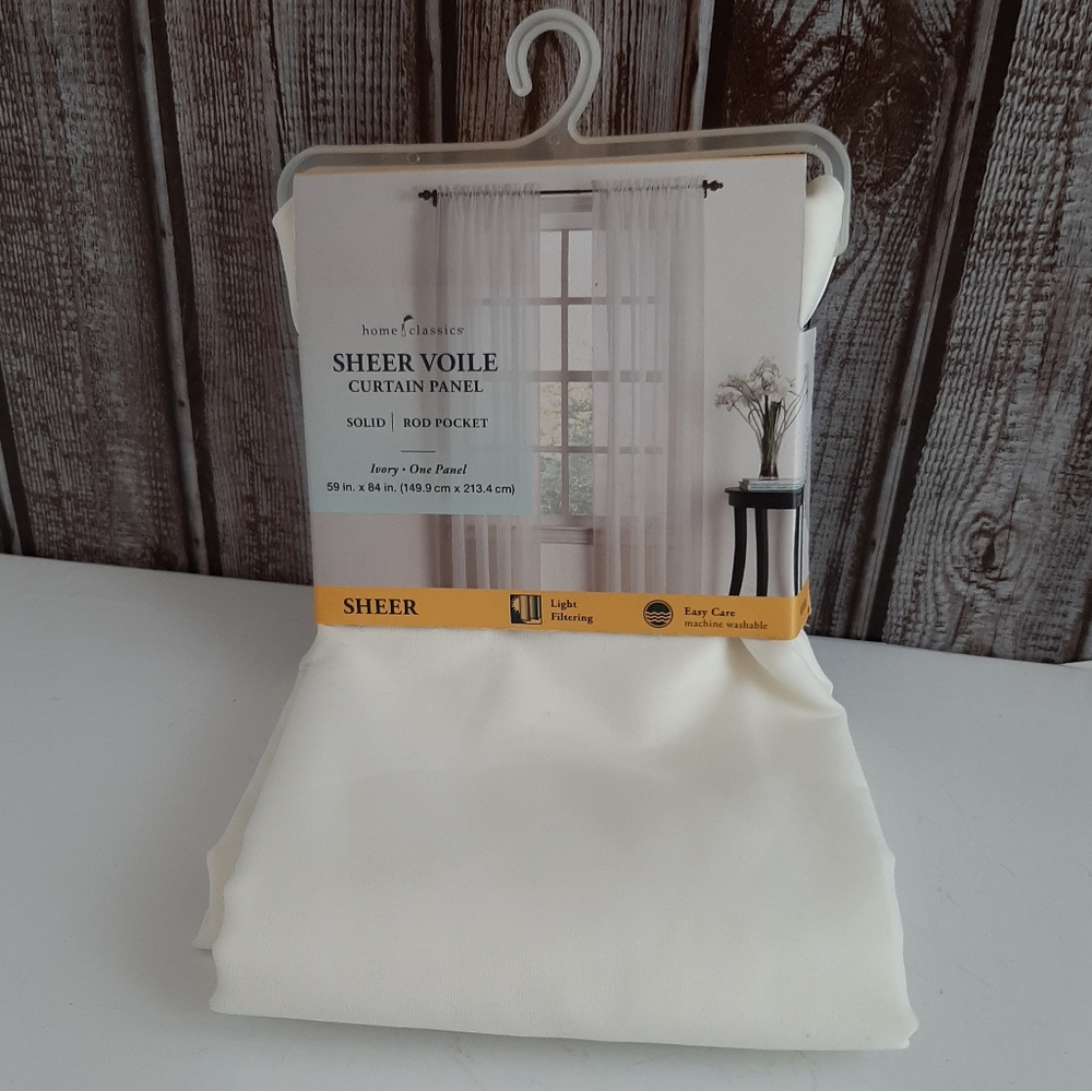 Home Classics Sheer Voile Curtain Panel
